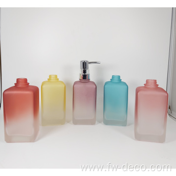 custom frosted glass lotion soap bottle with pump